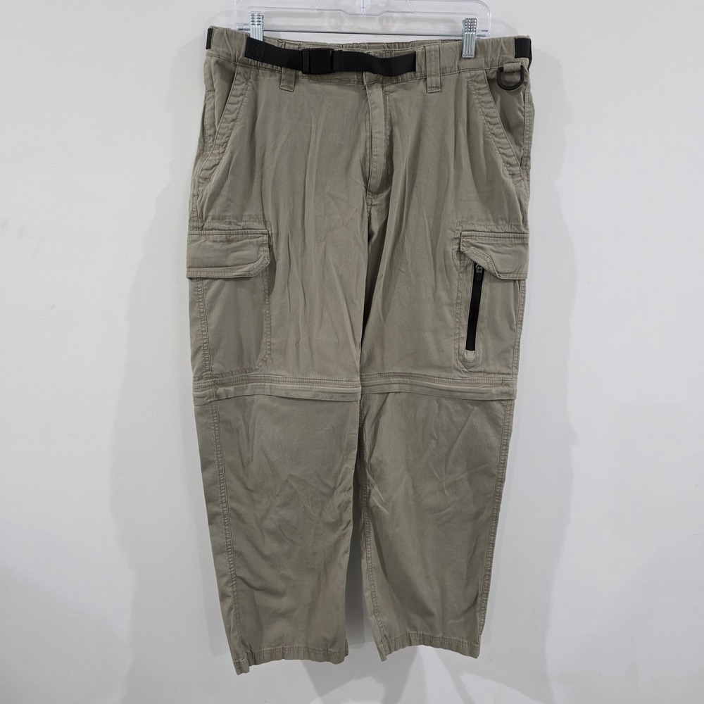 Bc Clothing Mens Convertible Cargo Pants Size Large Khaki Hiking Outdoor Camping